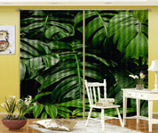 3D Tropical Plant Green Leaf Curtains and Drapes GD 4377- Jess Art Decoration