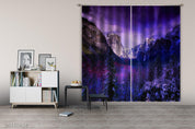 3D Landscape Snow Forest Mountain Curtains and Drapes LQH 197- Jess Art Decoration