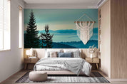 3D Pine Trees Mountain Watercolor Wall Mural Wallpaper 3748- Jess Art Decoration