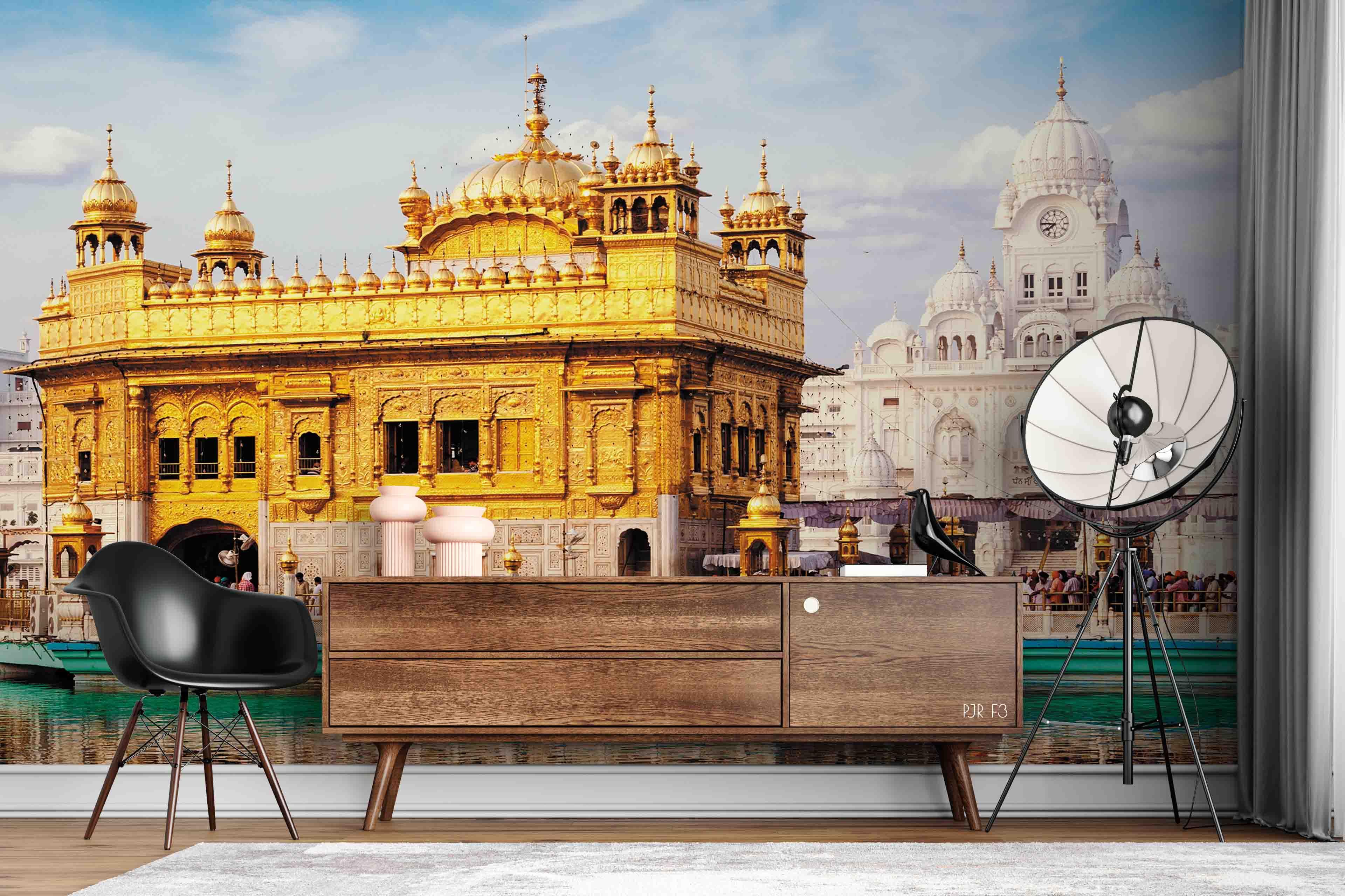 3D Golden Temple Architecture Wall Mural Wallpaper LXL 811- Jess Art Decoration