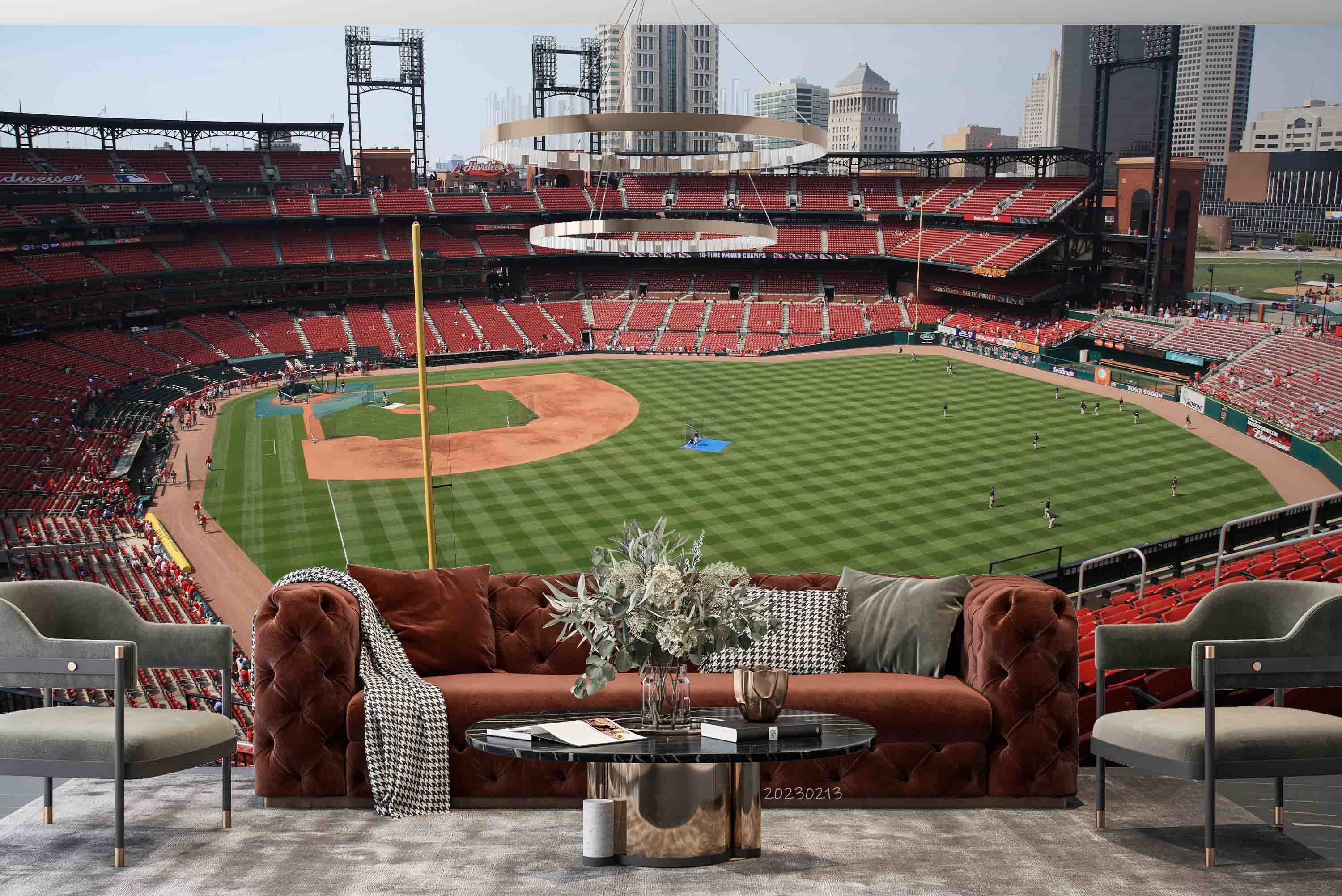 3D Busch Stadium St.Louis Wall Mural Wallpaper GD 1550- Jess Art Decoration
