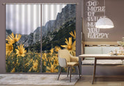 3D Yellow Wildflower Mountain Cloudy Curtains and Drapes GD 2754- Jess Art Decoration