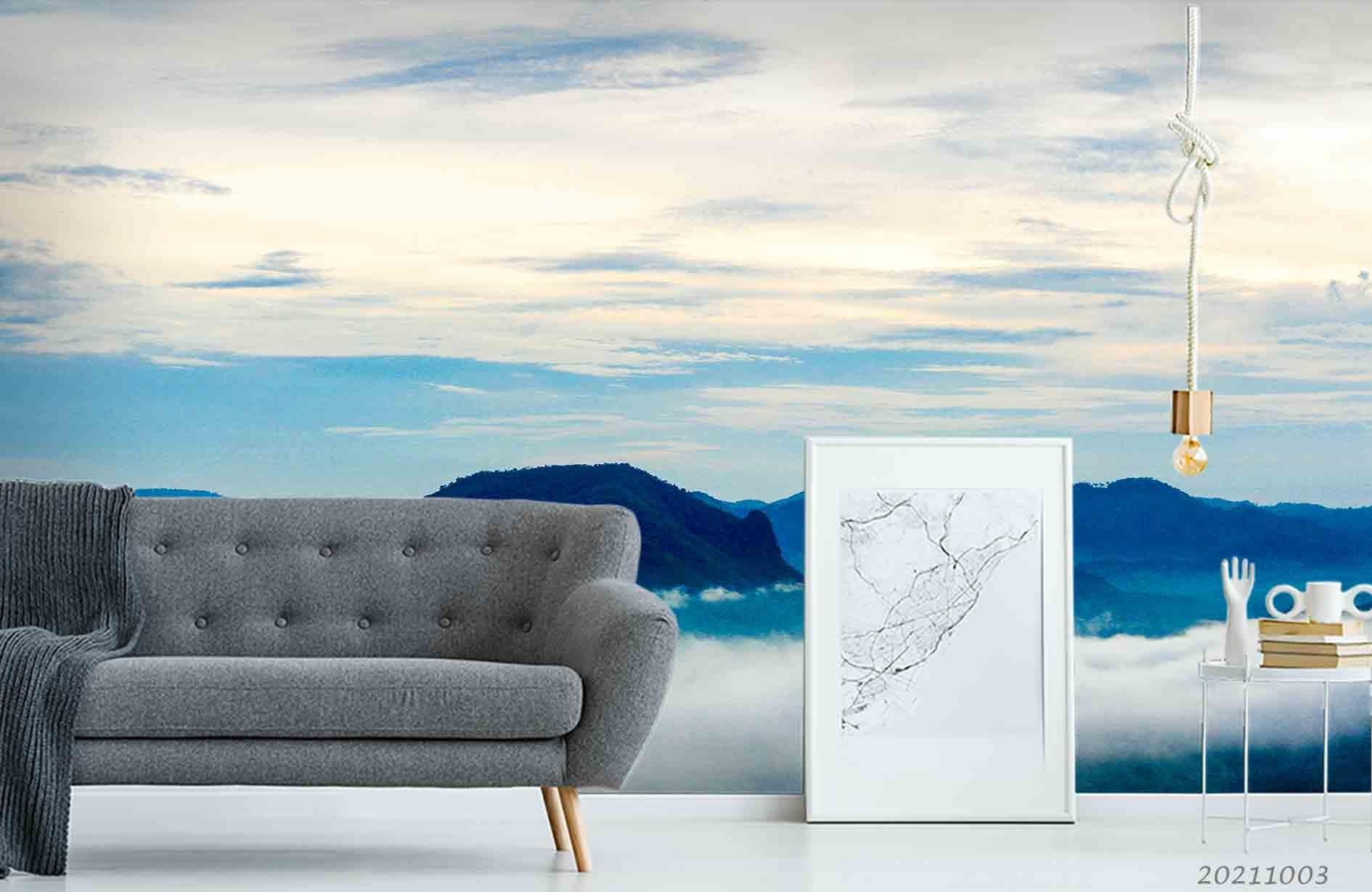 3D Sky Mountain Sea Landscape Wall Mural Wallpaper LQH 434- Jess Art Decoration