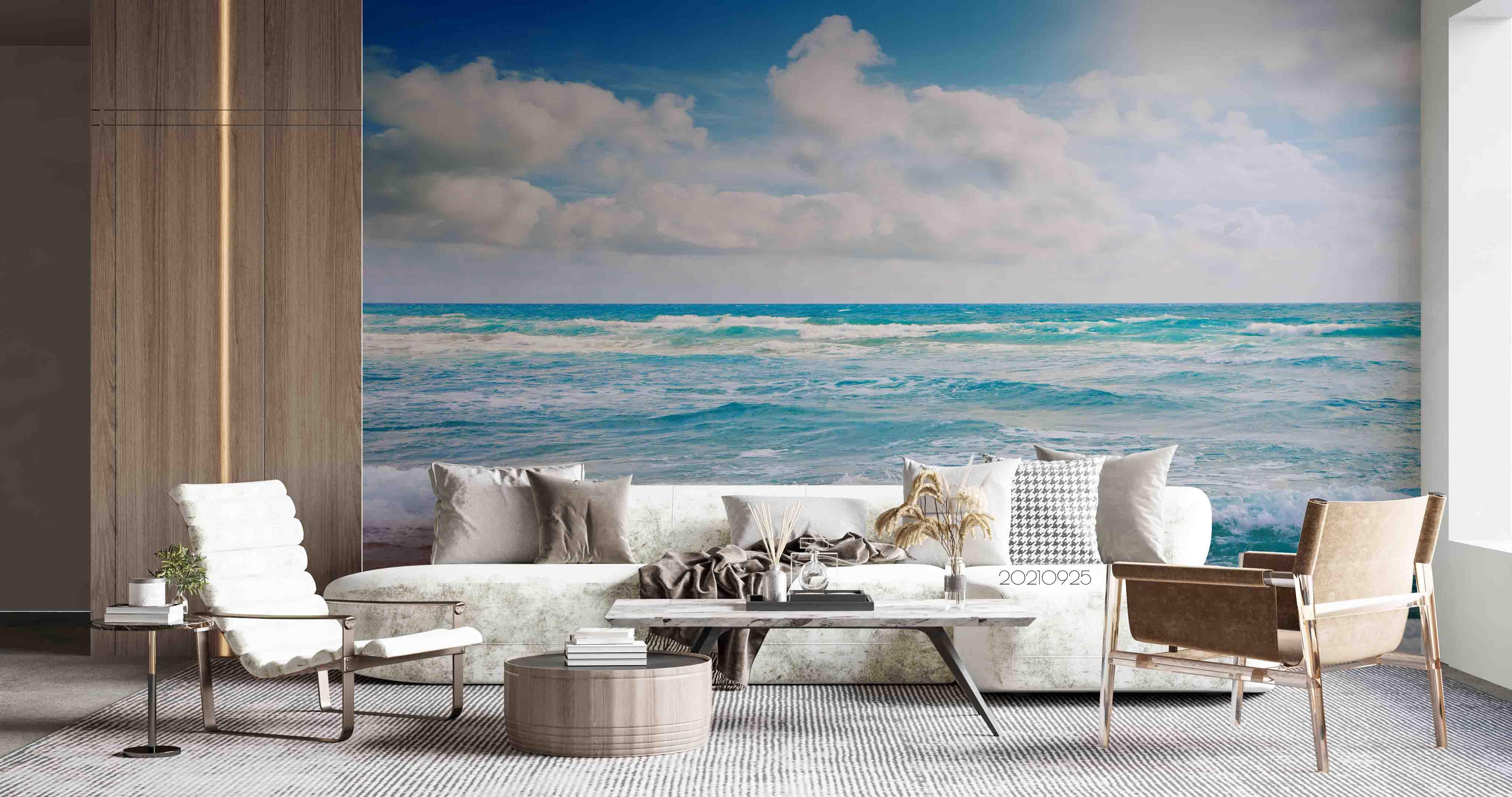 3D Sky Cloud Sea Beach Landscape Wall Mural Wallpaper LQH 337- Jess Art Decoration