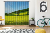 3D Summer Field Rapeseed Green Woods Curtains and Drapes GD 1107- Jess Art Decoration