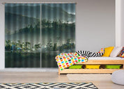 3D Mountain Road House Woods Fog Curtains and Drapes GD 1620- Jess Art Decoration
