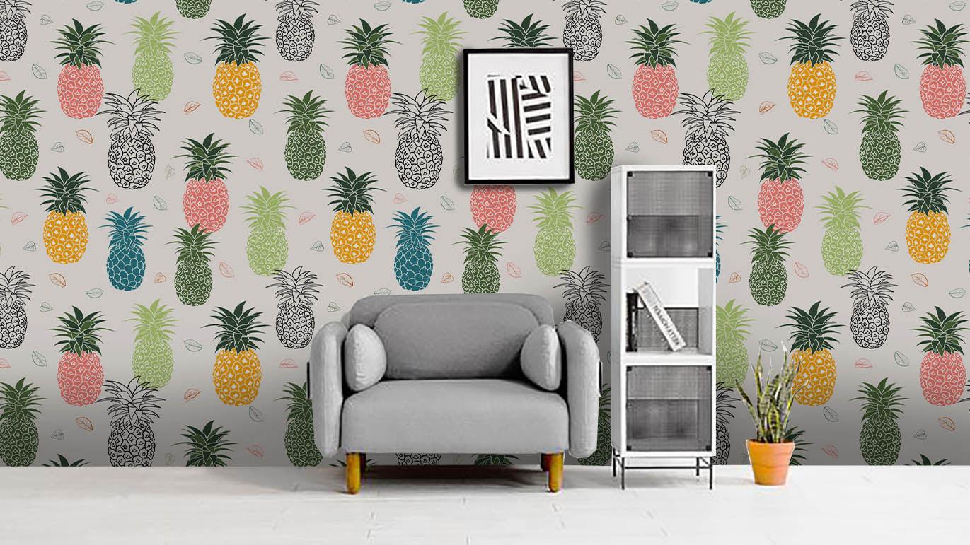 3D Colorful Pineapple Wall Mural Wallpaper 62- Jess Art Decoration