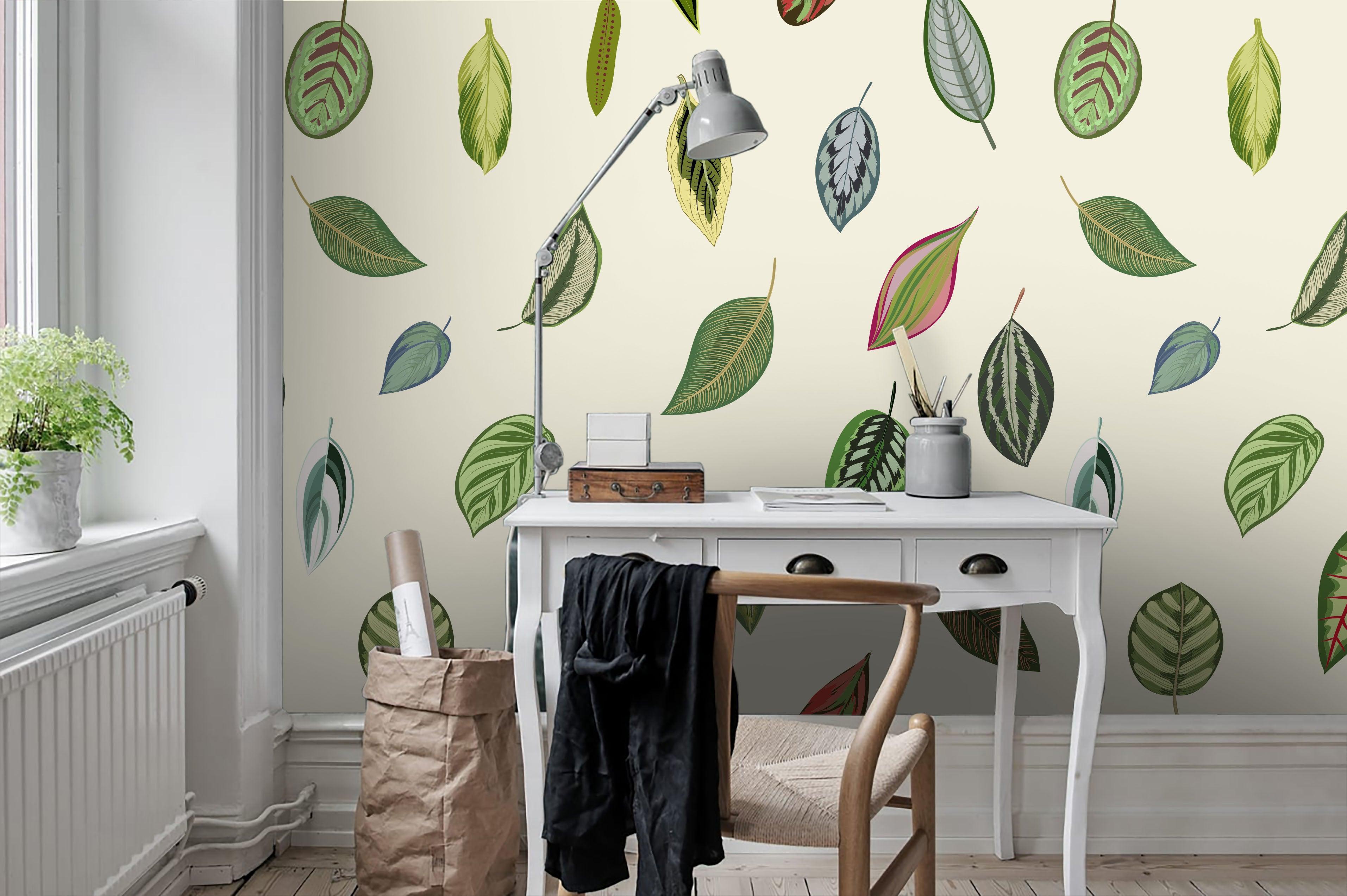 3D Cartoon Leaves Pattern Wall Mural Wallpaper 69- Jess Art Decoration