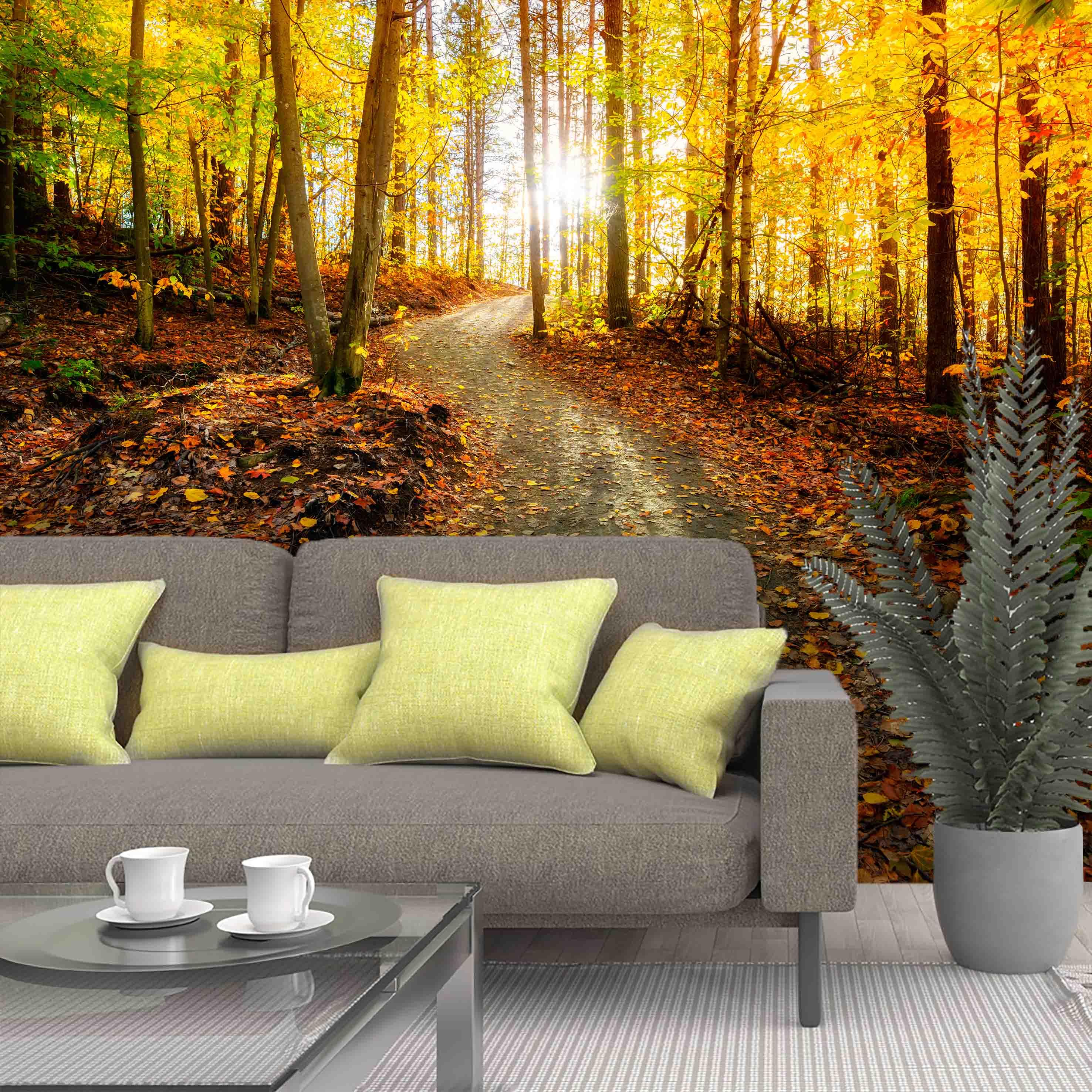 3D Jungle Golden Leaves Sunshine Wall Mural Wallpaper 25- Jess Art Decoration