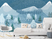 3D Winter Snow Forest Landscape Wall Mural Wallpaper LQH 376- Jess Art Decoration