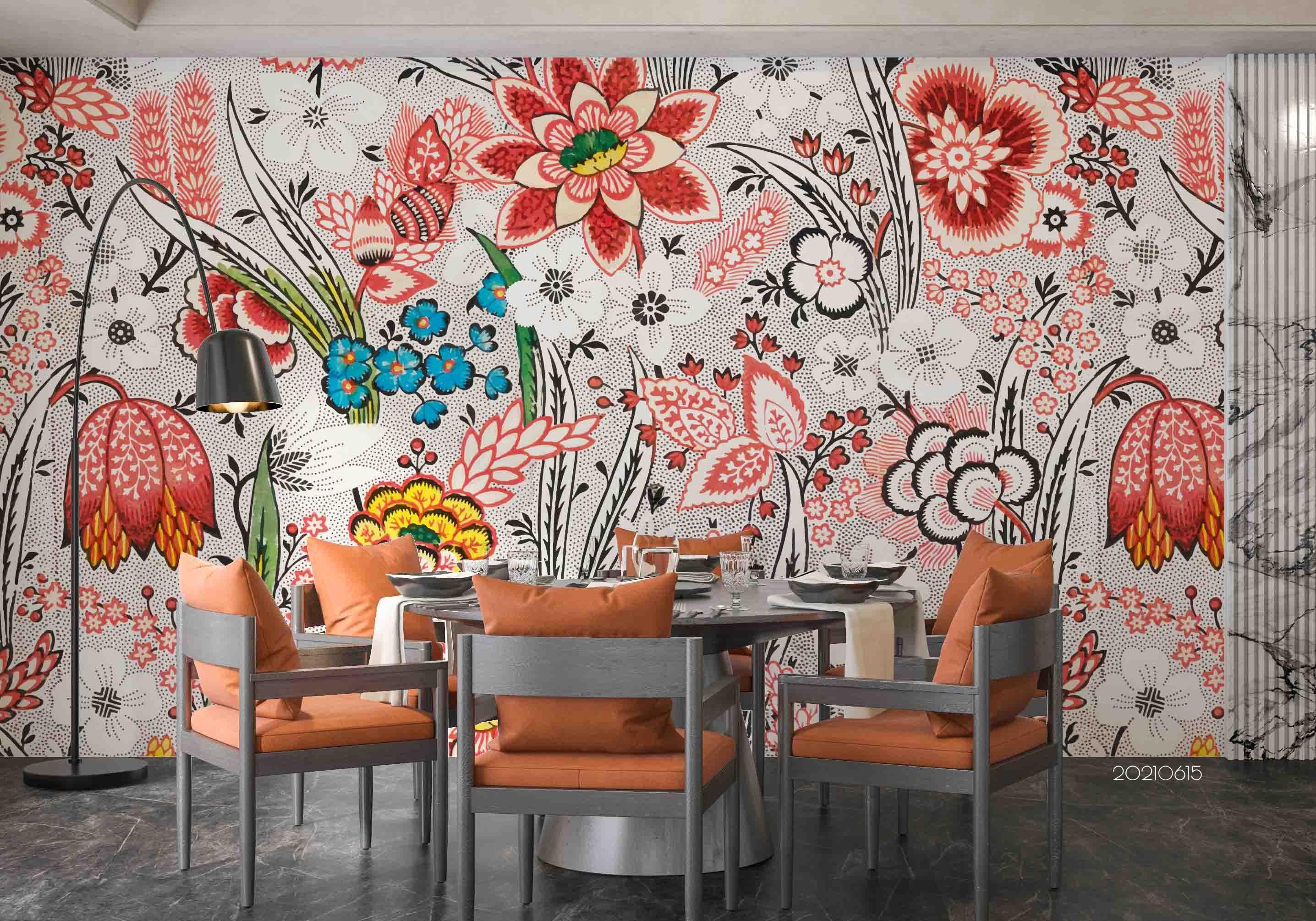 3D Wintage Floral Pattern Seamless Wall Mural Wallpaper SWW2453- Jess Art Decoration