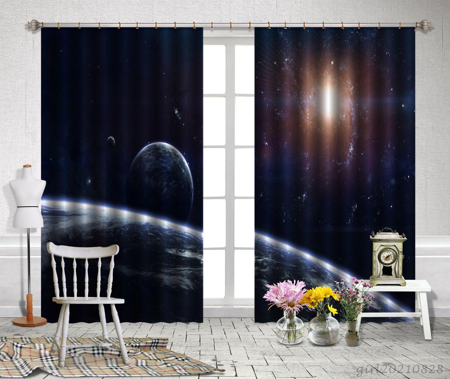 3D Space Planet Curtains and Drapes LQH 127- Jess Art Decoration