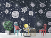 3D Space Saturn Nebula Planet Star Wall Mural Wallpaper LXL 665- Jess Art Decoration
