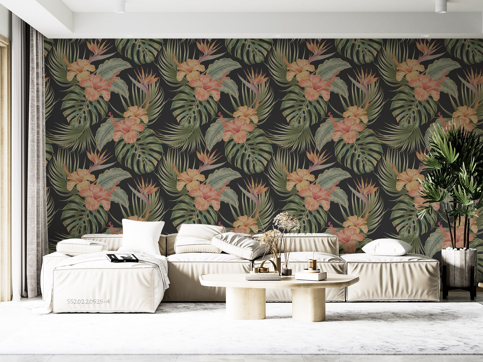 3D Vintage Tropical Leaf Floral Wall Mural Wallpaper GD 694- Jess Art Decoration