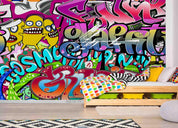 3D Abstract Color Graffiti Wall Mural Wallpaper LQH 278- Jess Art Decoration