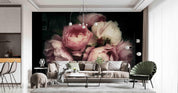 3D Pink Rose Black Background Wall Mural Wallpaper GD 2523- Jess Art Decoration