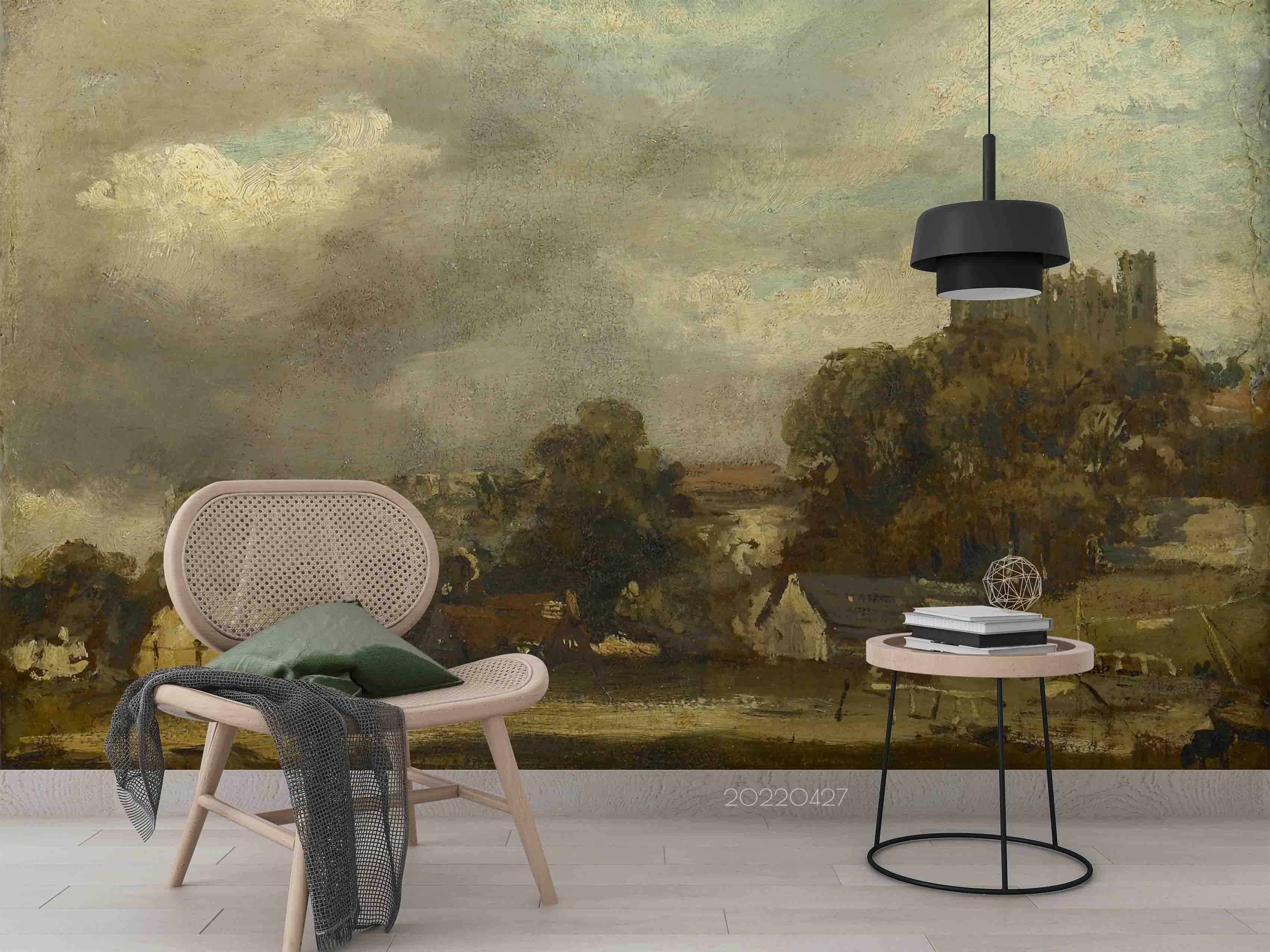 3D River Architecture Landscape Oil Painting Wall Mural Wallpaper GD 4433- Jess Art Decoration