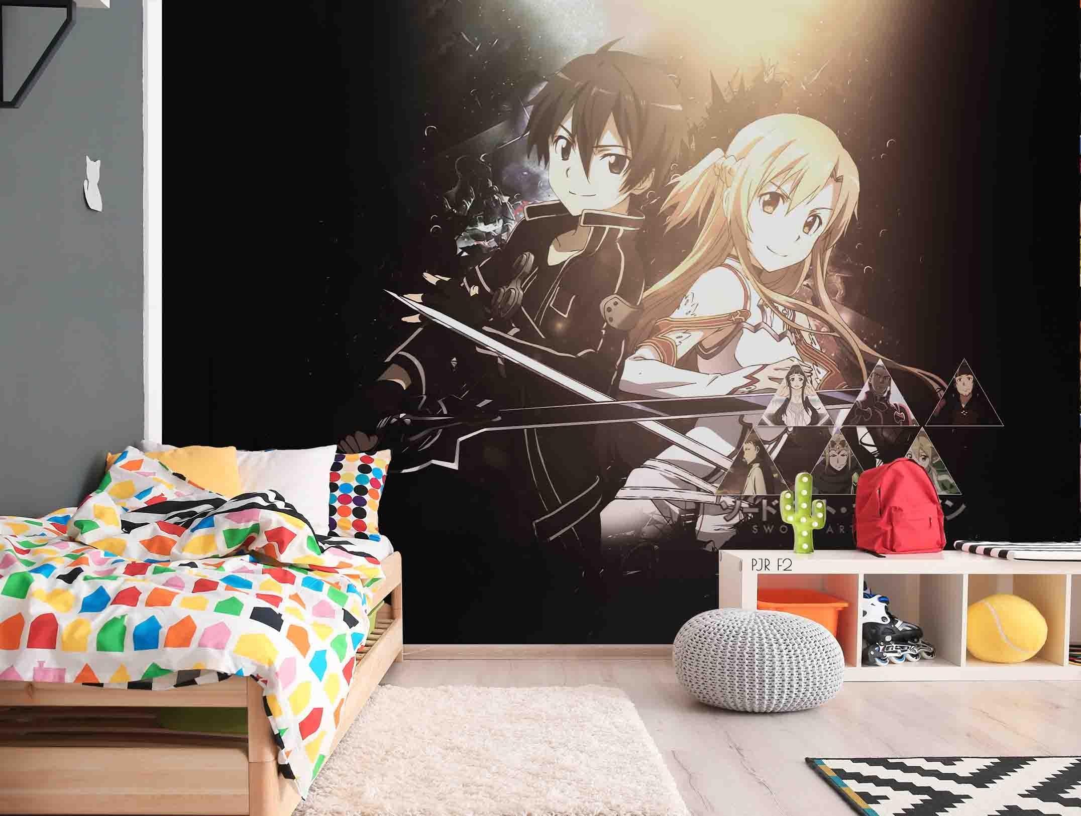 3D Sword Art Anime Duo sword art anime duo mural wall mural wallpaper for teen room - view 4