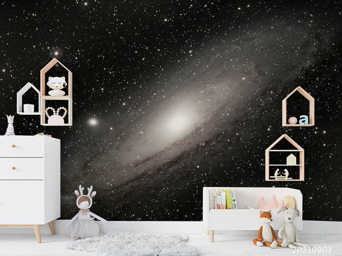 3D Black Space Galaxy Wall Mural Wallpaper LQH 100- Jess Art Decoration