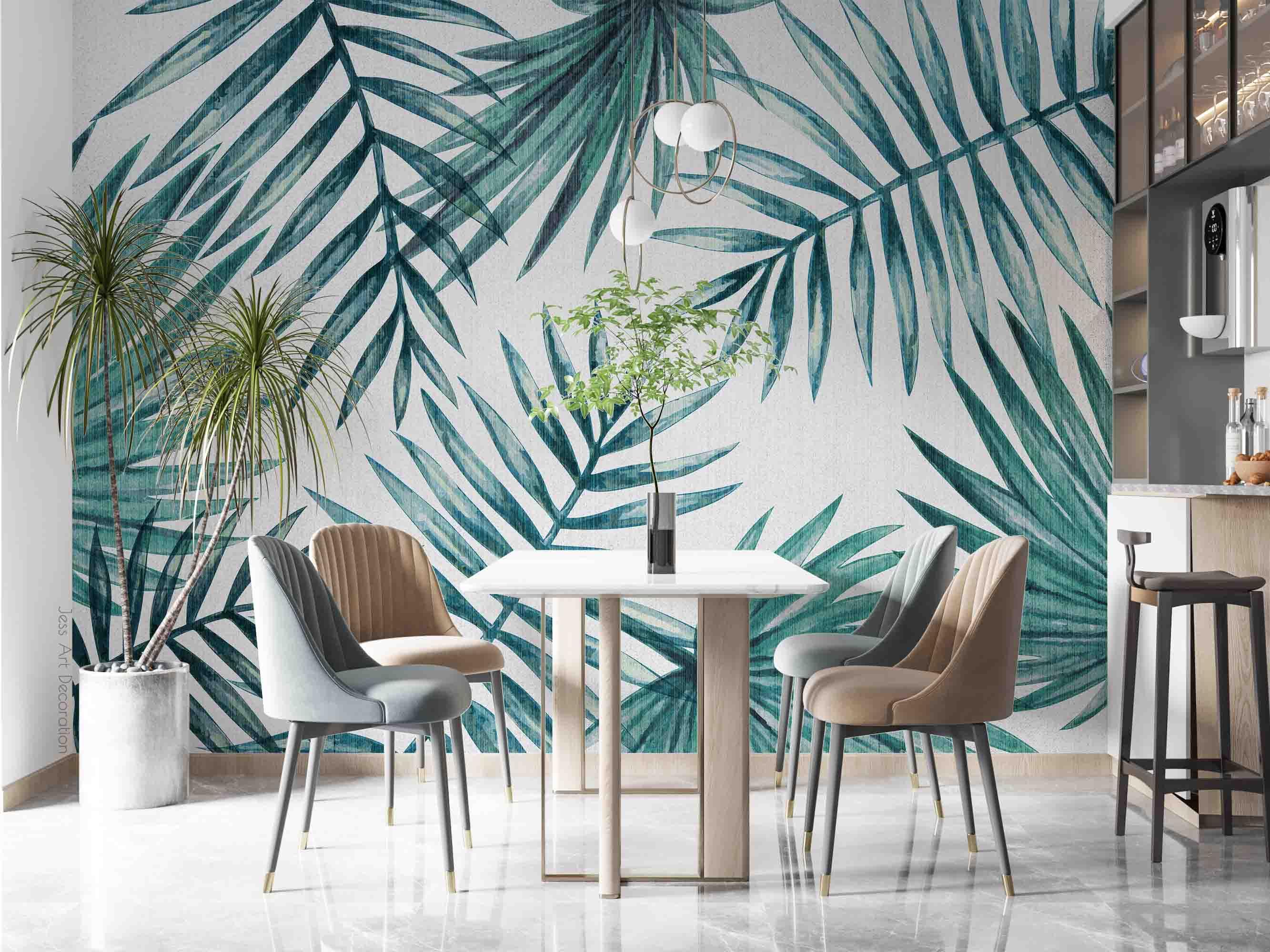 3D Fresh Watercolor Leaves Wall Mural Wallpaper sww 28- Jess Art Decoration