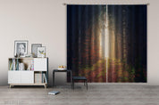 3D Autumn Woods Red Leaves Path Curtains and Drapes GD 1791- Jess Art Decoration