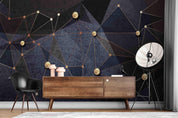 3D Dark Geometric Network dark geometric network pattern wall mural wallpaper for living room - view 4