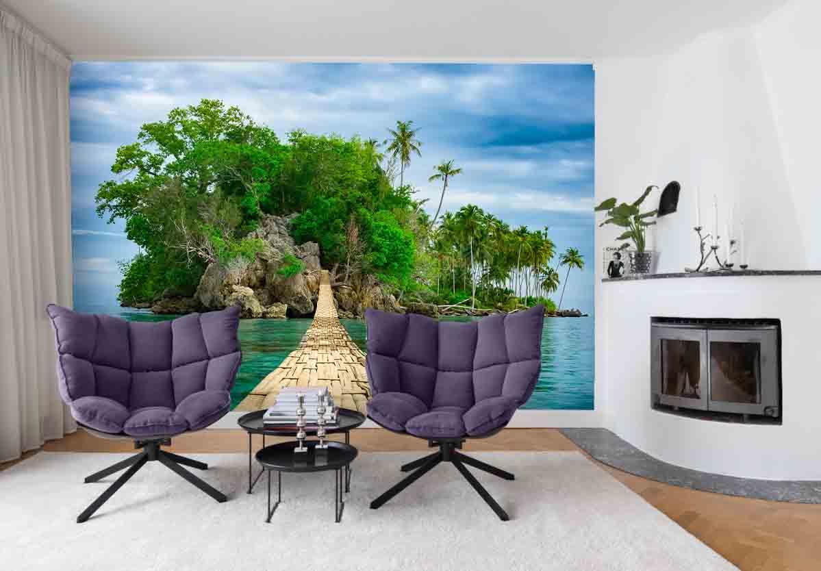 3D Tropical Green Island Wall Mural Wallpaper 60- Jess Art Decoration