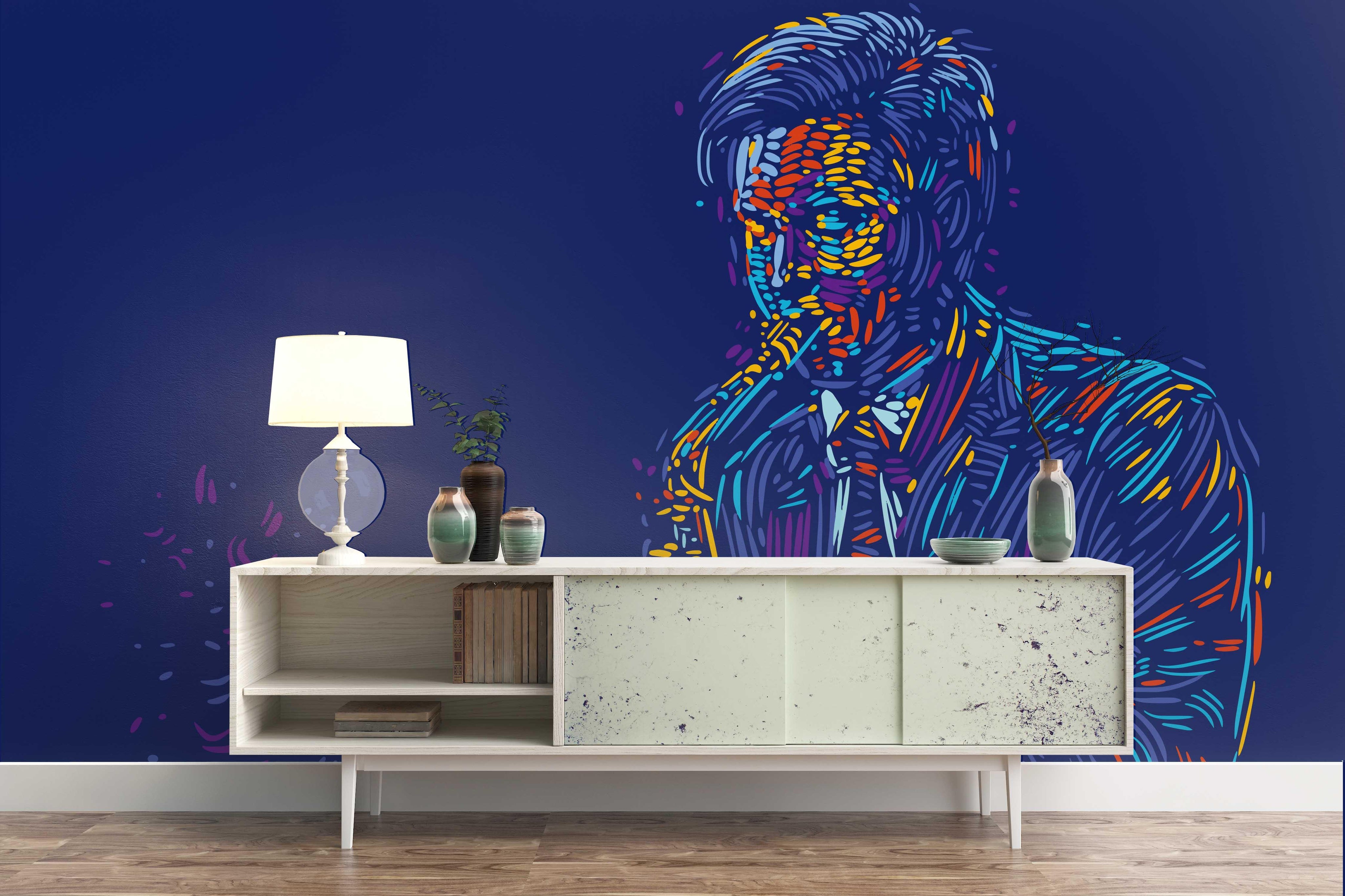 3D abstract trumpet player wall mural wallpaper 06- Jess Art Decoration