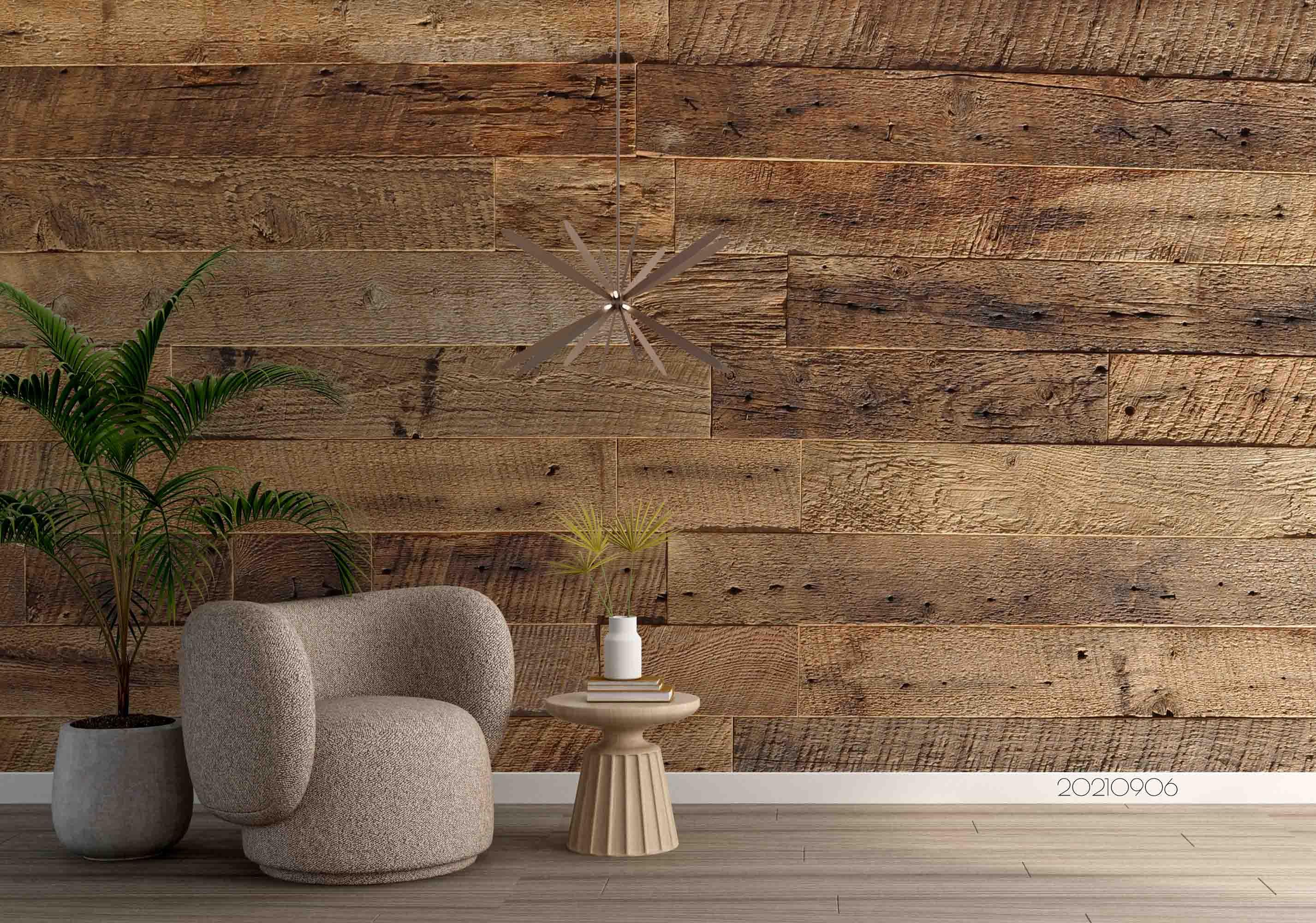 3D Brown Wood Board Texture Wall Mural Wallpaper LQH 599- Jess Art Decoration