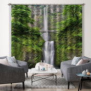 3D Landscape Mountain Waterfall Bridge Green Plant Curtains and Drapes GD 4300- Jess Art Decoration