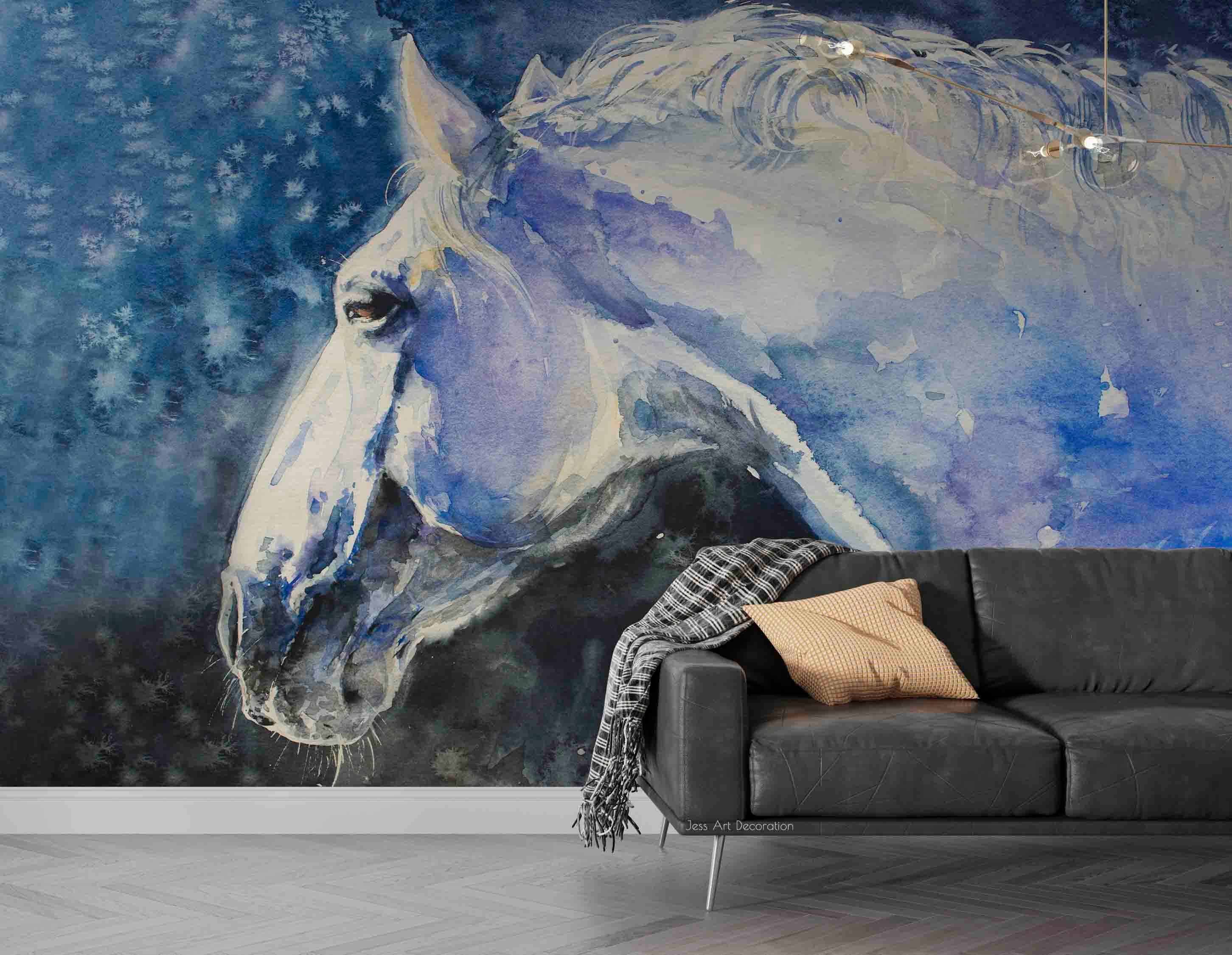 Steed Avatar Watercolor Contemporary Wallpaper contemporary street art wall mural for creative room or feature wall - view 4