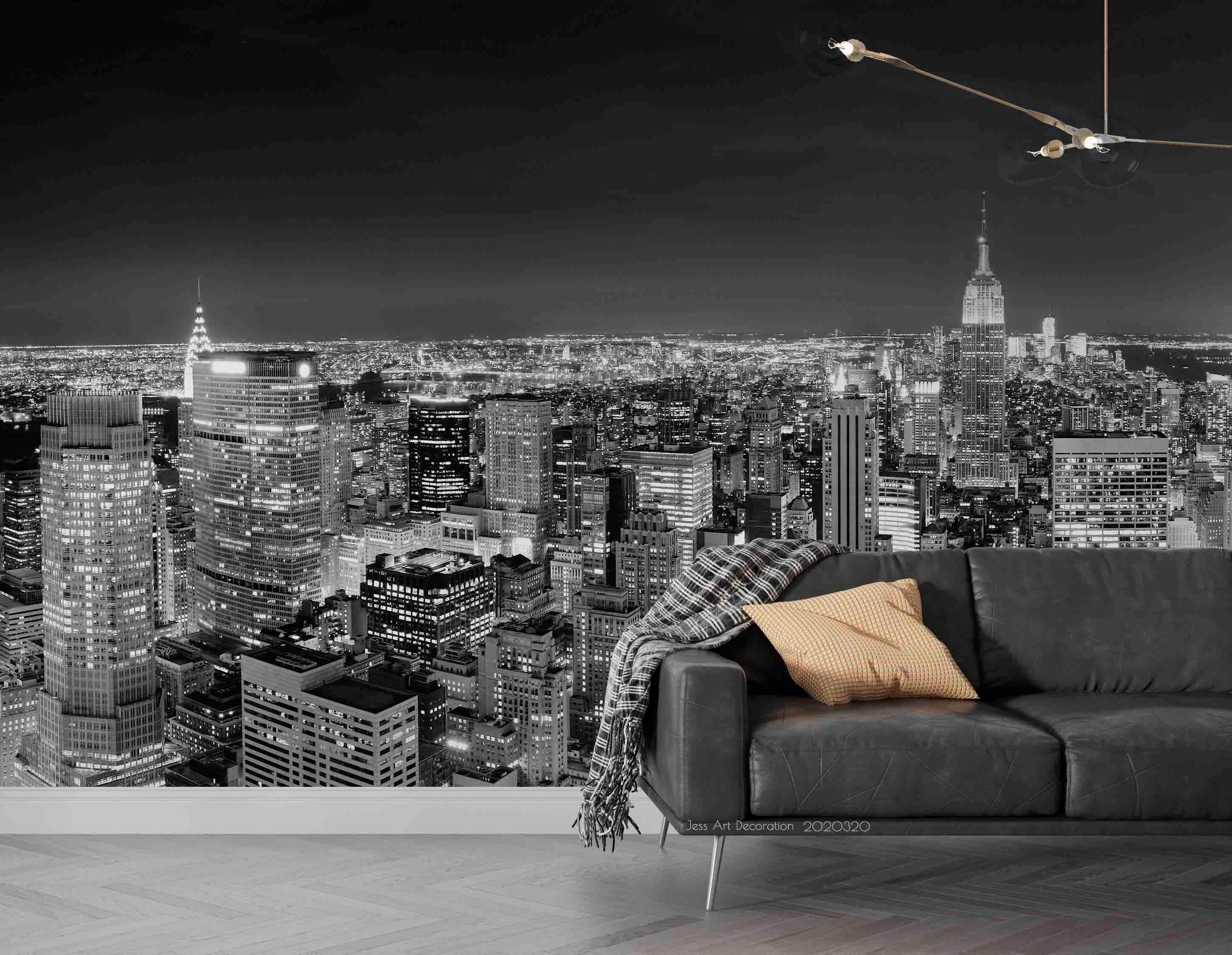 3D Night City Building Light Scenery Wall Mural Wallpaper GD 3768- Jess Art Decoration
