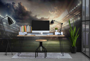 3D Soccer Pitch Green Lawn Stand Lamp Wall Mural Wallpaper GD 2676- Jess Art Decoration