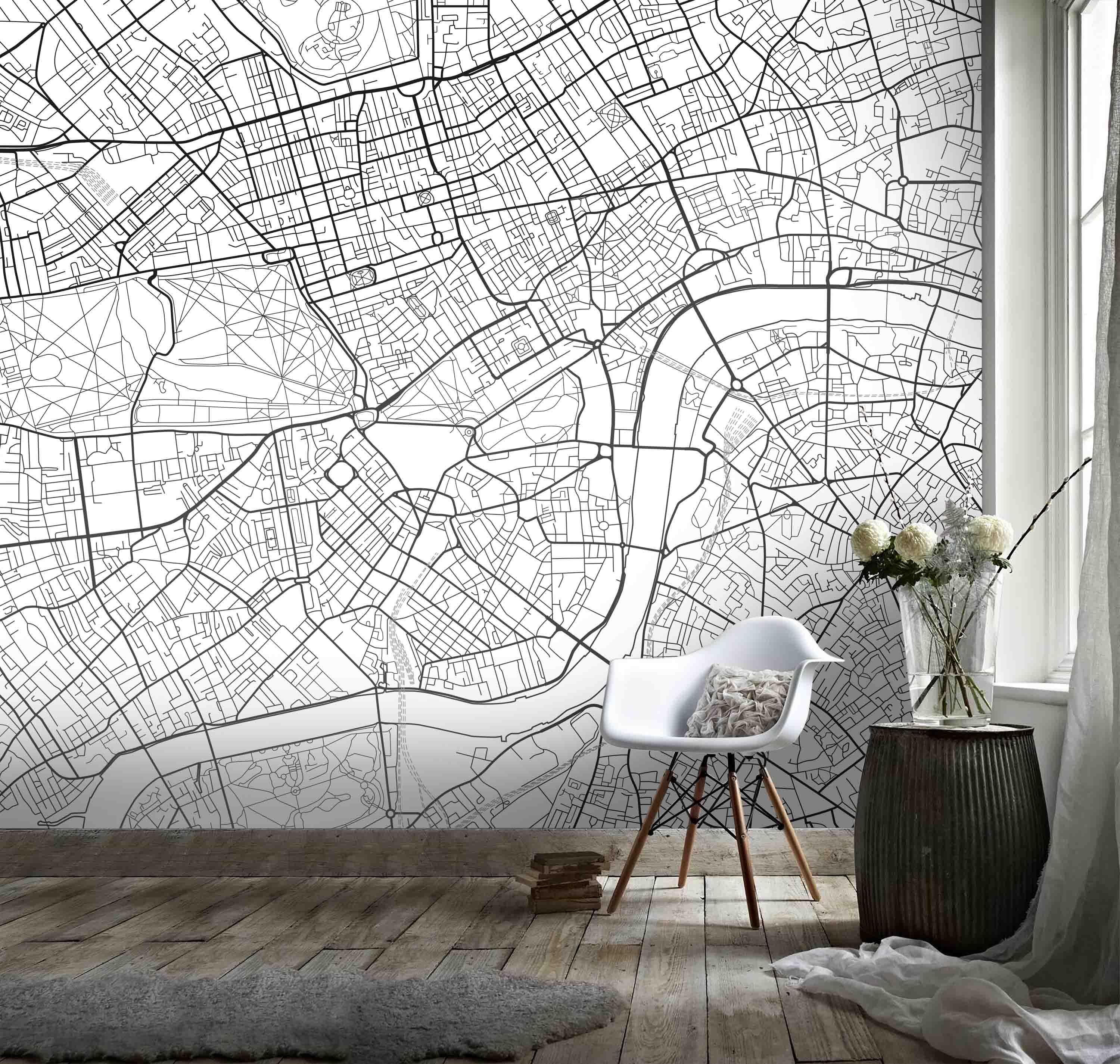 3D City Traffic Map Wall Mural Wallpaper LQH 15- Jess Art Decoration