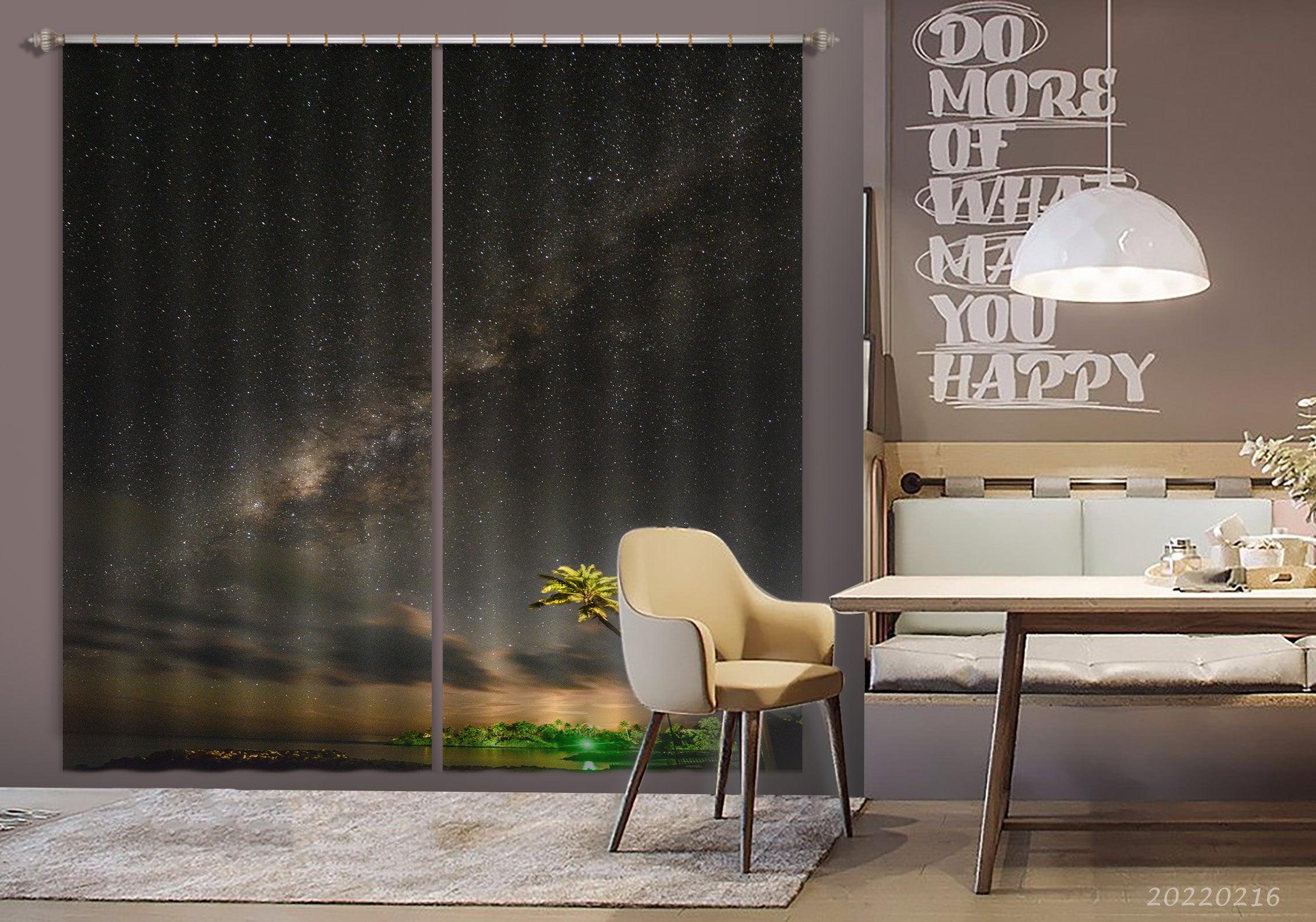 3D Milky Way Night Star Cloud Scenery Curtains and Drapes GD 2086- Jess Art Decoration