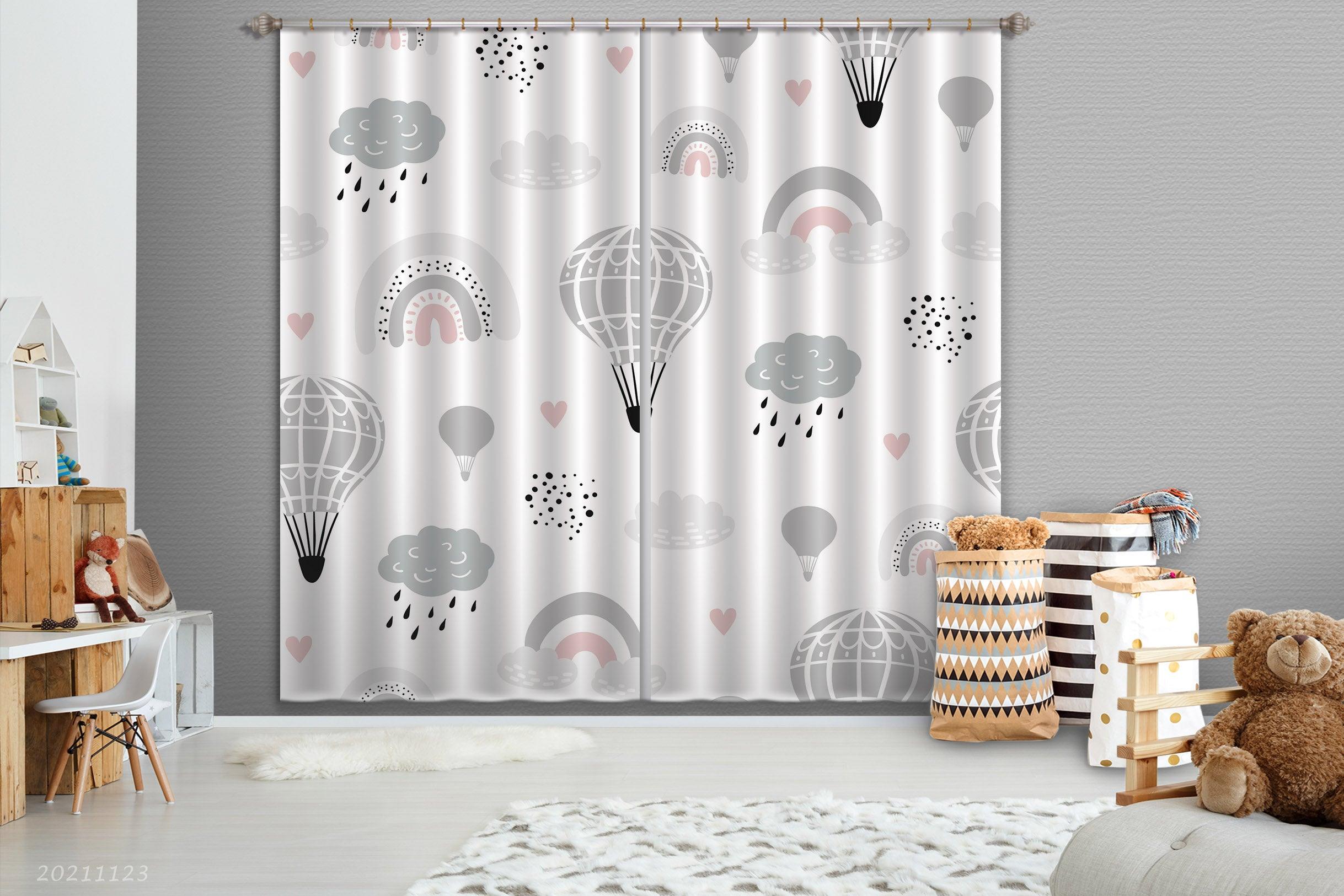 3D Cartoon Cloud Hot Air Balloon Curtains and Drapes LQH 168- Jess Art Decoration
