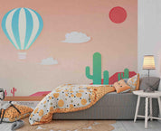 3D Northern Europe Hand-painted Desert Cactus Hot Air Balloon  Wall Mural Wallpaper SWW2479- Jess Art Decoration