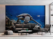 3D Sea World Coral Turtle Wall Mural Wallpaper SWW1656- Jess Art Decoration