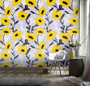 3D Yellow Flower Pattern Wall Mural Wallpaper 105- Jess Art Decoration