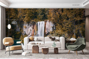 3D Green Forest Waterfall Landscape Wall Mural Wallpaper LQH 188- Jess Art Decoration