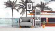3D blue sky sea coconut tree wall mural wallpaper 90- Jess Art Decoration