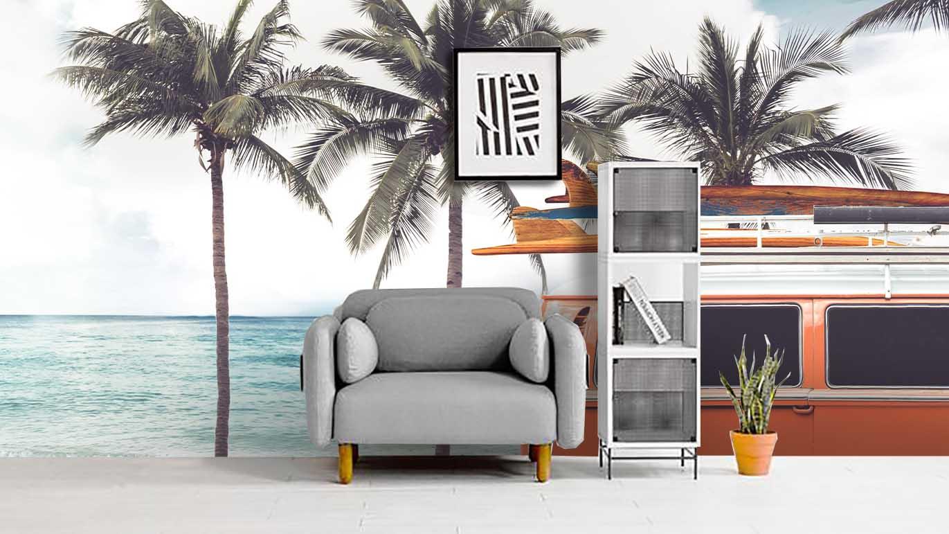 3D blue sky sea coconut tree wall mural wallpaper 90- Jess Art Decoration