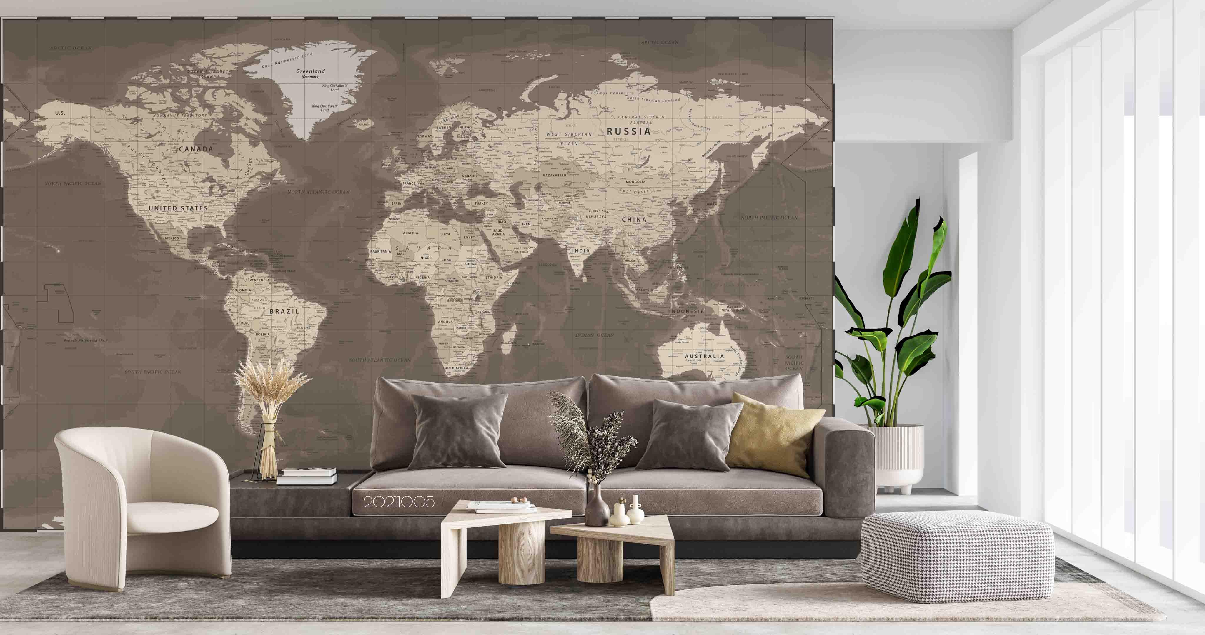 3D Grey World Map Wall Mural Wallpaper LQH 626- Jess Art Decoration