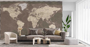 3D Grey World Map Wall Mural Wallpaper LQH 626- Jess Art Decoration