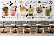 3D Milk Tea Shop Wall Mural Wallpaper LQH 160- Jess Art Decoration