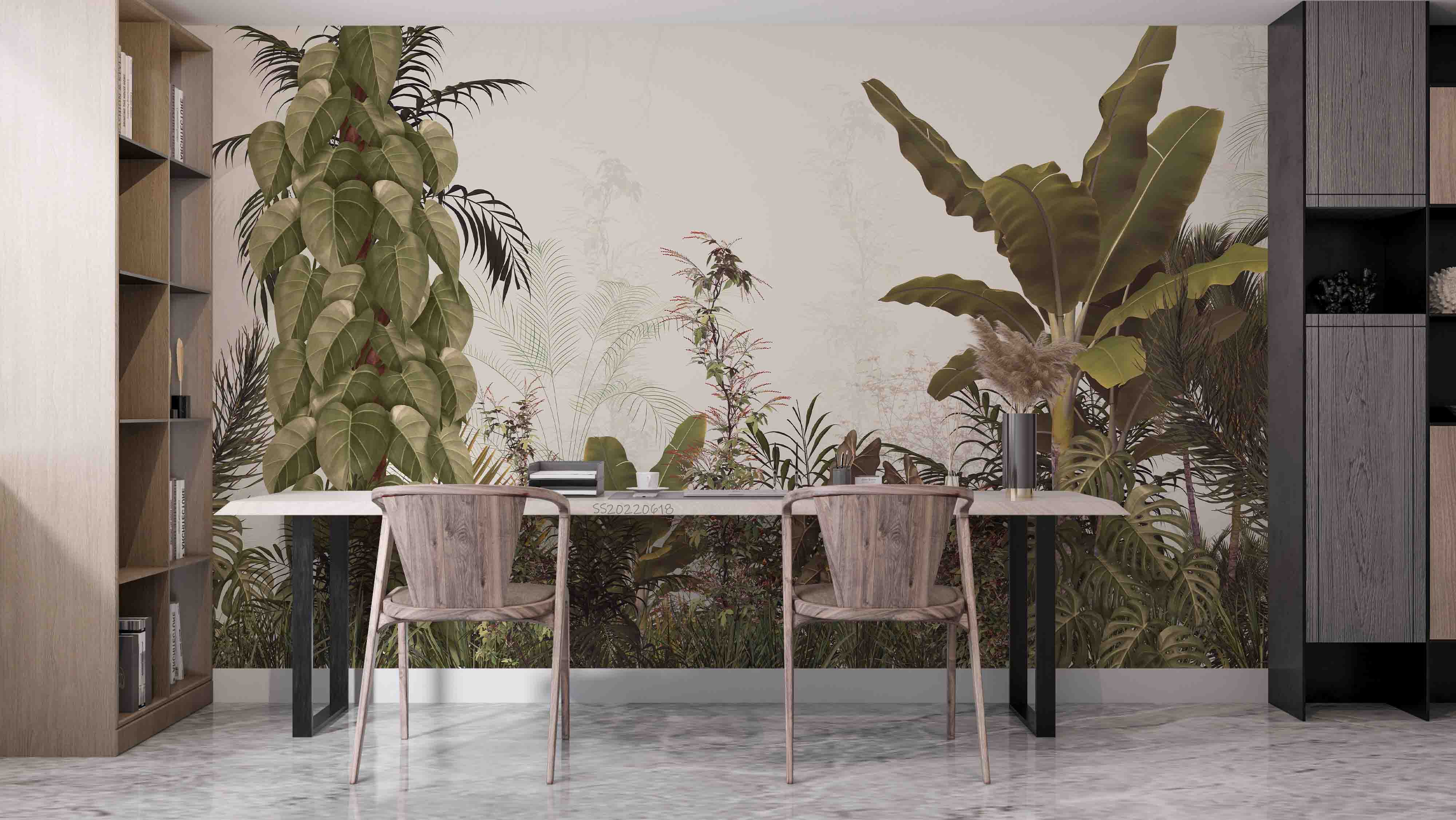 3D Vintage Tropical Plant Palm Tree Leaf Wall Mural Wallpaper GD 801- Jess Art Decoration