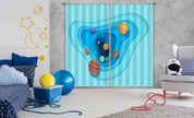 3D Cartoon Space Planet Curtains and Drapes LLL 450- Jess Art Decoration