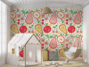 3D Cartoon Cute Colorful Fruit Apple Pear Cherry Wall Mural Wallpaper GD 939- Jess Art Decoration