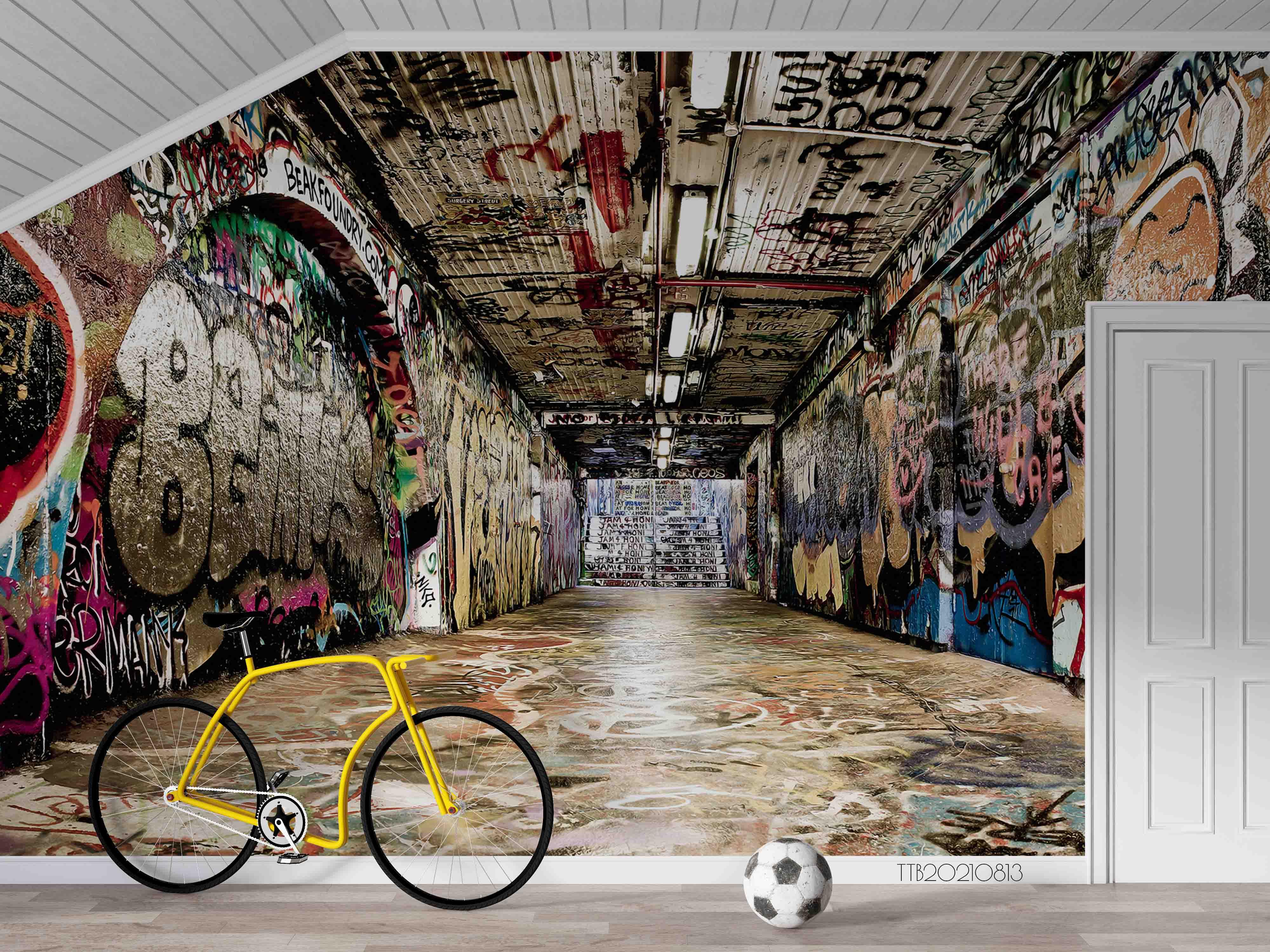 3D Street Abstract Graffiti Wall Mural Wallpaper SWW5093- Jess Art Decoration