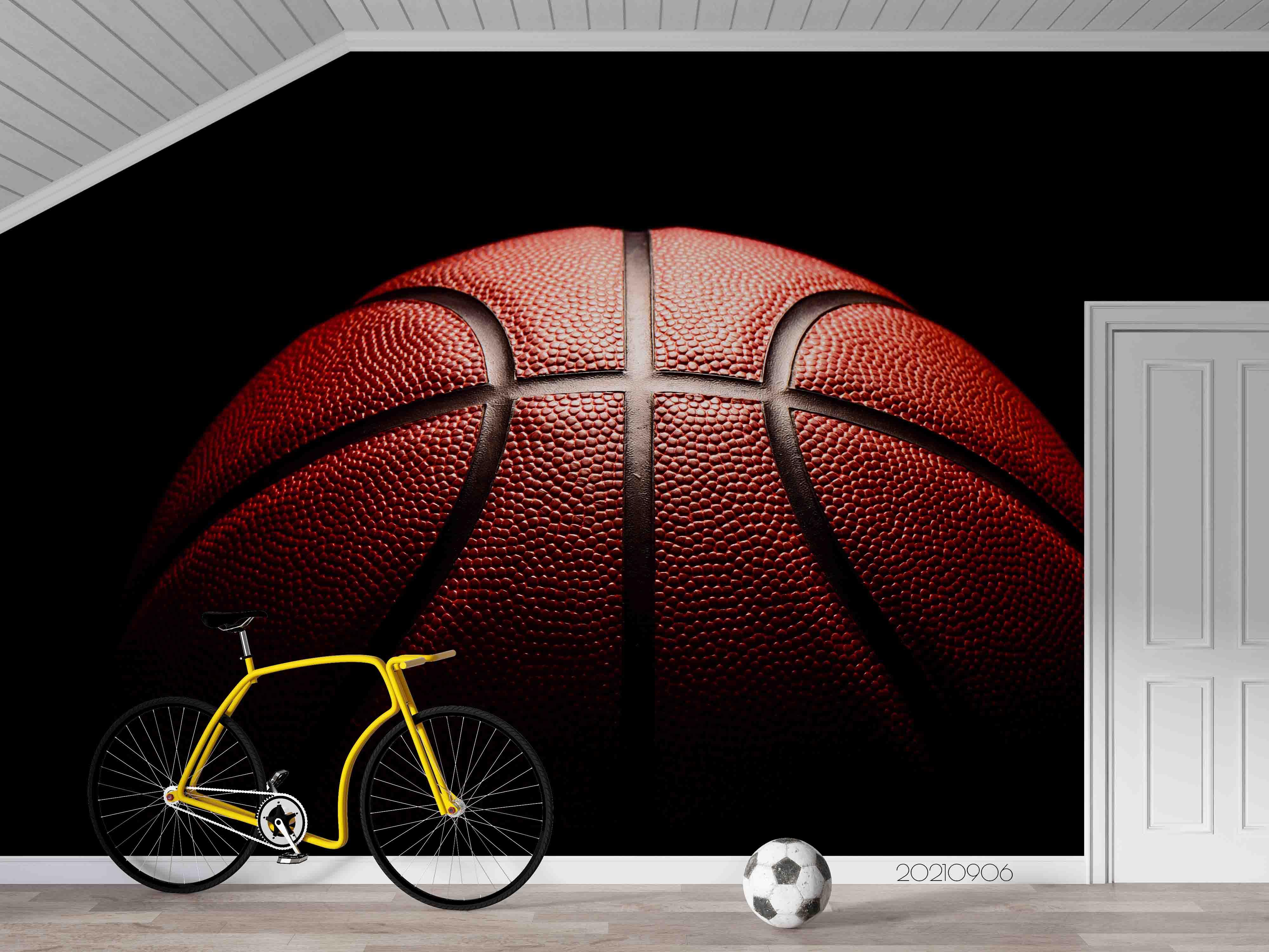 Basketball Black Basketball Wallpaper basketball wall mural for bedroom, gym or sports room